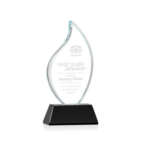 Awards and Trophies - Crystal Awards - Odessy Black on Newhaven Flame Crystal Award