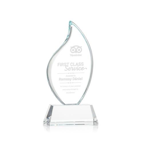 Awards and Trophies - Crystal Awards - Odessy Clear on Newhaven Flame Crystal Award