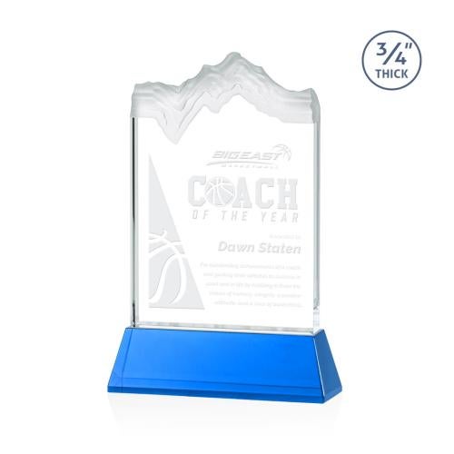 Awards and Trophies - Crystal Awards - Kilimanjaro Sky Blue on Newhaven Peaks Crystal Award
