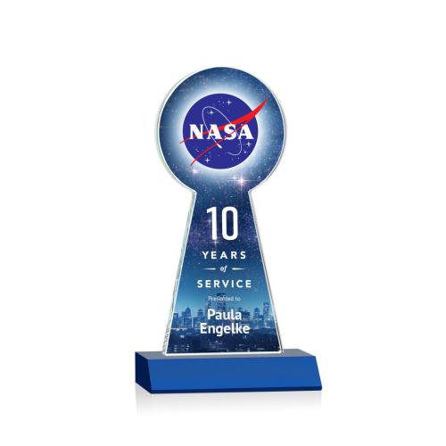 Awards and Trophies - Crystal Awards - Laidlaw Full Color Blue Towers Crystal Award