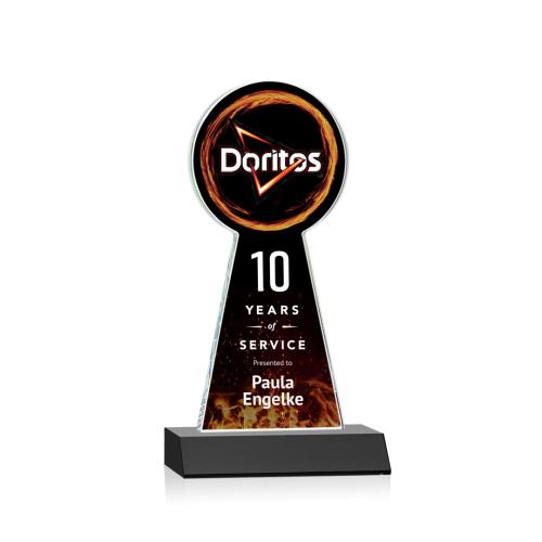 Awards and Trophies - Crystal Awards - Laidlaw Full Color Black Towers Crystal Award