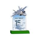Top Gun Full Color Green Unique Crystal Award