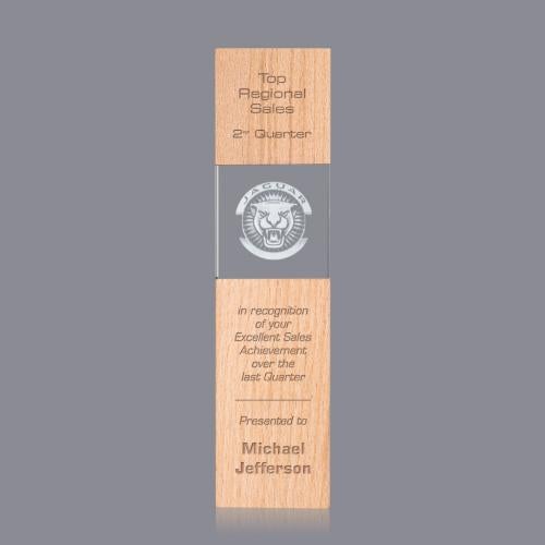 Awards and Trophies - Crystal Awards - Araceli Tower 3D Beechwood Towers Wood Award