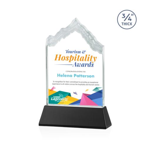 Awards and Trophies - Crystal Awards - McKinley Full Color Black on Newhaven Peaks Crystal Award