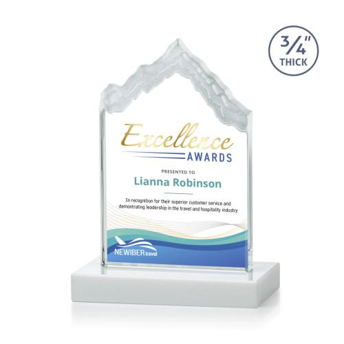 Awards and Trophies - Crystal Awards - McKinley Full Color White Peaks Crystal Award