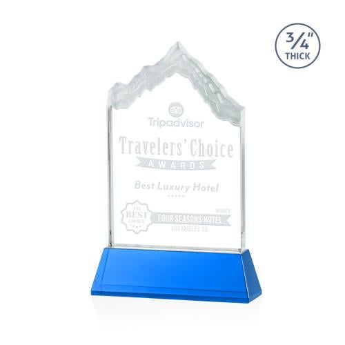 Awards and Trophies - Crystal Awards - McKinley Sky Blue on Newhaven Peaks Crystal Award