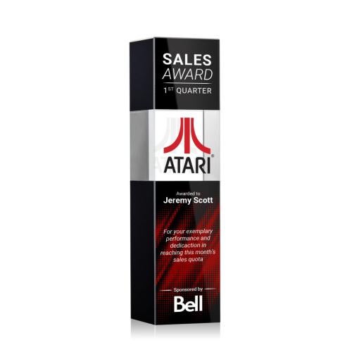 Awards and Trophies - Crystal Awards - Araceli Full Color Black Towers Crystal Award