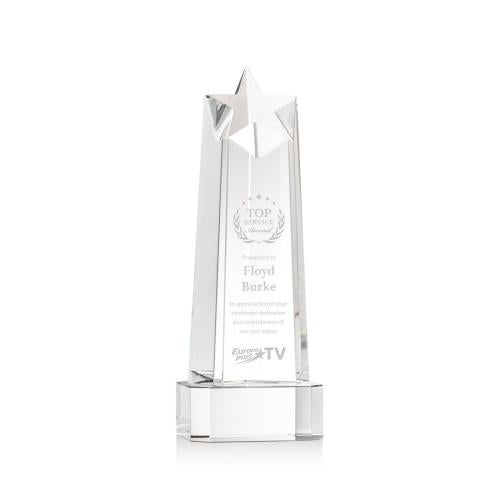 Awards and Trophies - Crystal Awards - Delaware Star on Base - Clear