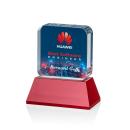 Flamborough Full Color Red on Base Square / Cube Crystal Award