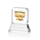 Flamborough Full Color Clear on Base Square / Cube Crystal Award