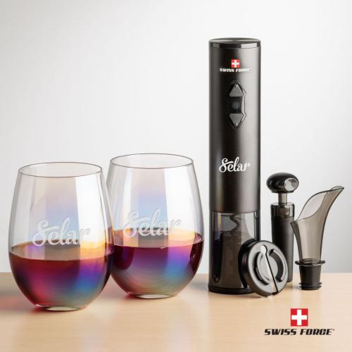 Corporate Gifts - Barware - Gift Sets - Swiss Force® Opener Set & Miami Stemless Wine