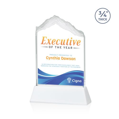 Awards and Trophies - Crystal Awards - Everest Full Color White on Newhaven Peaks Crystal Award