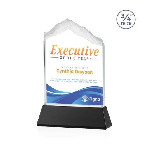 Awards and Trophies - Crystal Awards - Everest Full Color Black on Newhaven Peaks Crystal Award