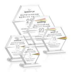 Barnett Full Color White Polygon Crystal Award - Awards and Trophies