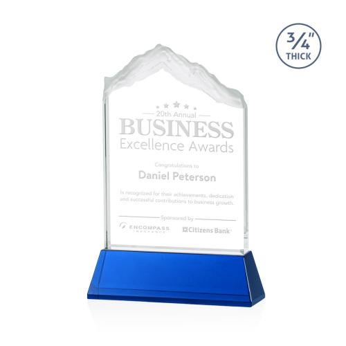 Awards and Trophies - Crystal Awards - Everest Blue on Newhaven Peaks Crystal Award