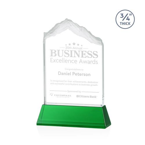 Awards and Trophies - Crystal Awards - Everest Green on Newhaven Peaks Crystal Award