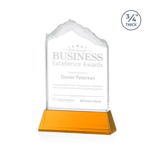 Awards and Trophies - Crystal Awards - Everest Amber on Newhaven Peaks Crystal Award