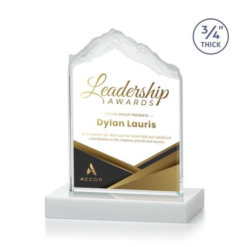 Awards and Trophies - Crystal Awards - Everest Full Color White Peaks Crystal Award