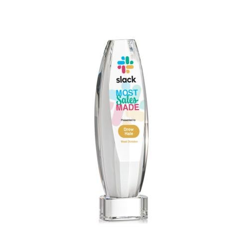 Awards and Trophies - Crystal Awards - Hoover Full Color Clear on Paragon Base Towers Crystal Award
