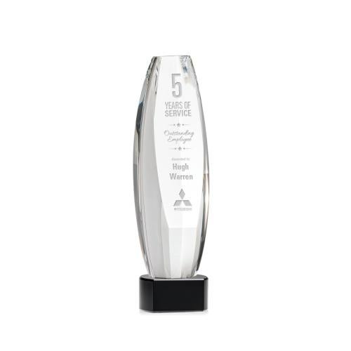 Awards and Trophies - Crystal Awards - Hoover Black on Paragon Base Towers Crystal Award