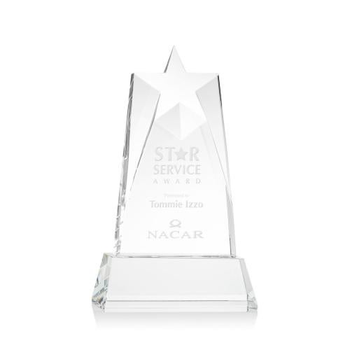 Awards and Trophies - Crystal Awards - Millington Star on Base - Clear