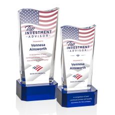 Violetta Full Color Blue on Base Unique Crystal Award - Awards and Trophies