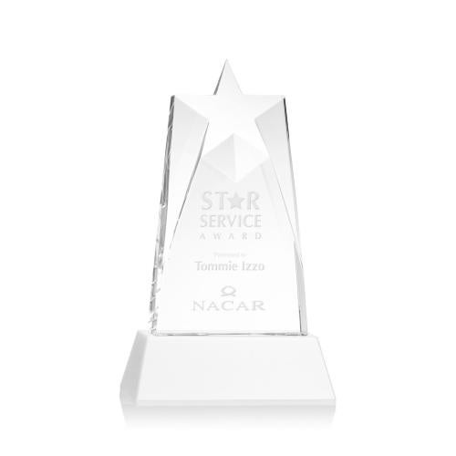Awards and Trophies - Crystal Awards - Millington Star on Base - White