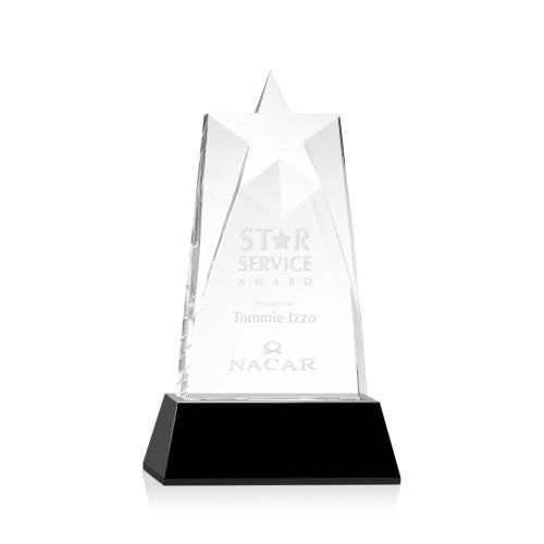 Awards and Trophies - Crystal Awards - Millington Star on Base - Black