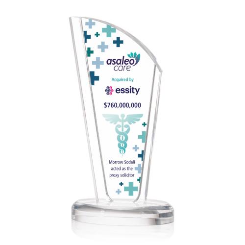 Awards and Trophies - Acrylic Awards - Bridgewood Full Color Clear Unique Acrylic Award