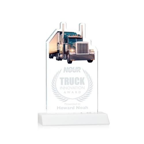 Awards and Trophies - Crystal Awards - Longhaul White Unique Crystal Award