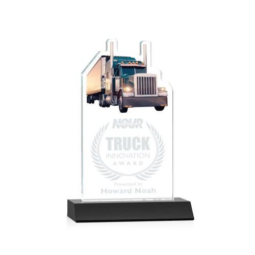 Awards and Trophies - Crystal Awards - Longhaul Black Unique Crystal Award