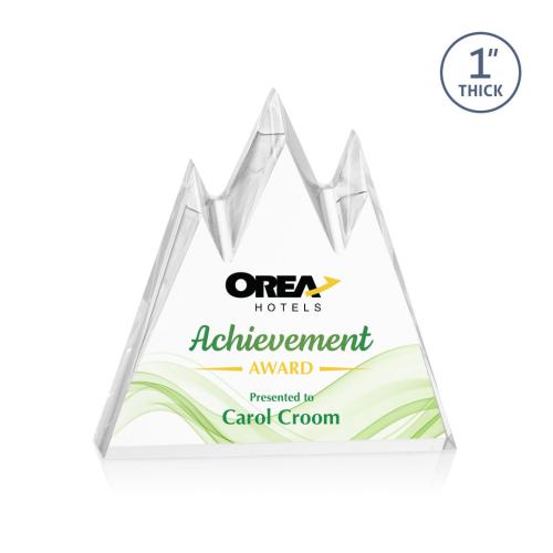 Awards and Trophies - Acrylic Awards - Banff Peak Full Color Clear Peaks Acrylic Award