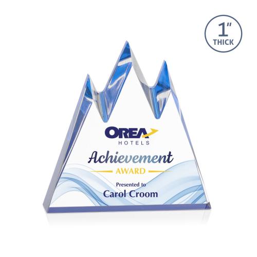 Awards and Trophies - Acrylic Awards - Banff Peak Full Color Blue Peaks Acrylic Award