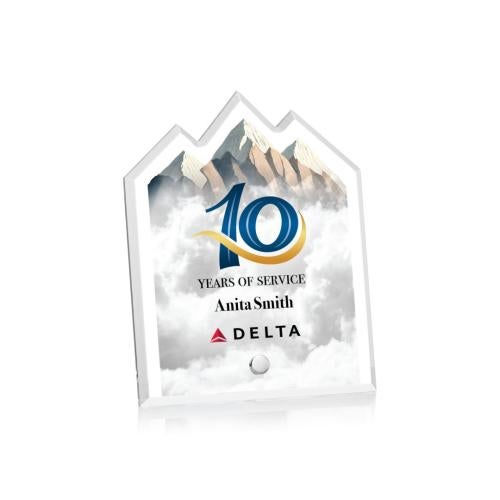 Awards and Trophies - Acrylic Awards - Polaris Summit Full Color Silver Peaks Acrylic Award