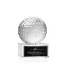 Golf Ball Globe on Hancock Base Crystal Award