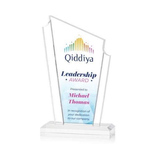Awards and Trophies - Acrylic Awards - Dunstable Full Color Clear Peaks Acrylic Award