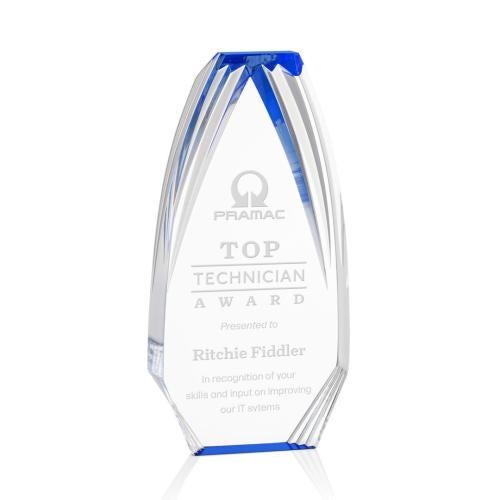 Awards and Trophies - Acrylic Awards - Lantana Blue Polygon Acrylic Award
