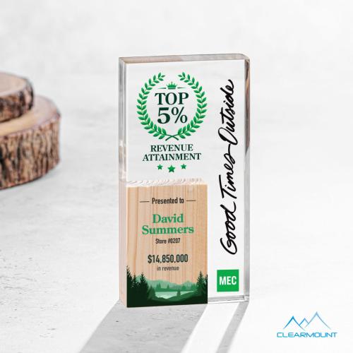 Awards and Trophies - Acrylic Awards - Jardin Full Color Rectangle Wood Award