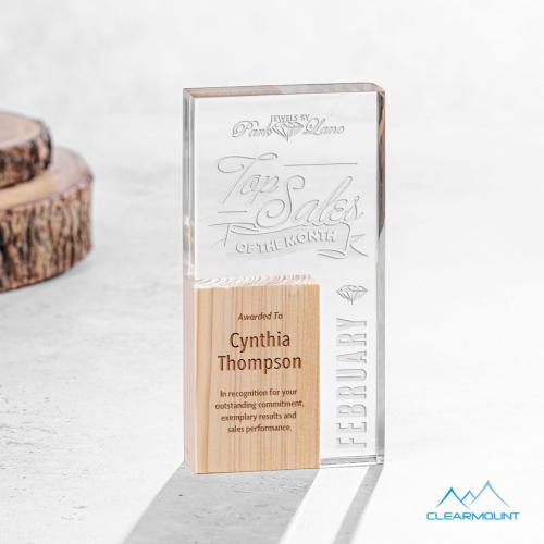 Awards and Trophies - Acrylic Awards - Jardin Rectangle Wood Award
