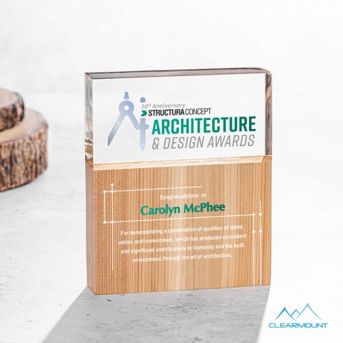 Awards and Trophies - Acrylic Awards - Arbuste Full Color Rectangle Wood Award