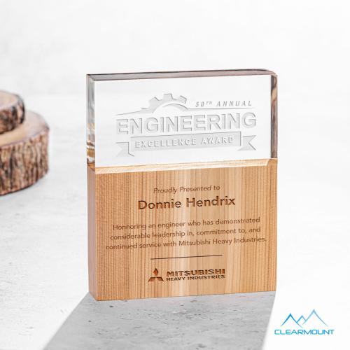 Awards and Trophies - Acrylic Awards - Arbuste Rectangle Wood Award