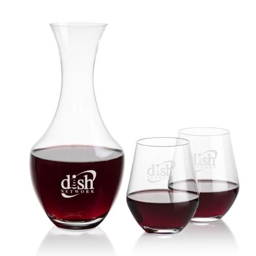 Corporate Gifts - Barware - Carafes - Oldham Carafe & Reina Stemless Wine