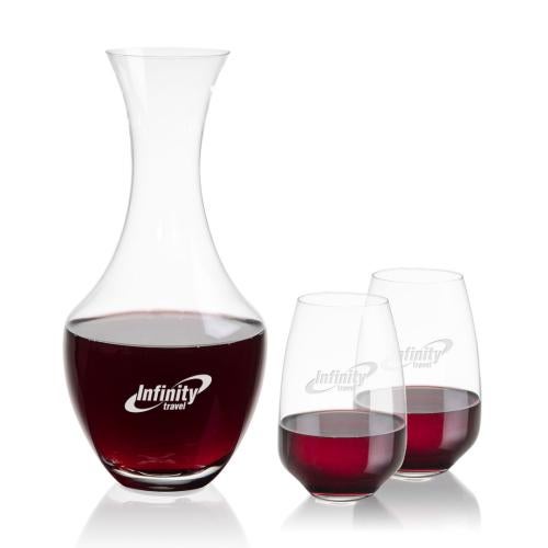 Corporate Gifts - Barware - Carafes - Oldham Carafe & Oldham Stemless Wine