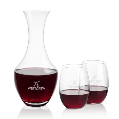 Corporate Gifts - Barware - Carafes - Oldham Carafe & Carlita Stemless Wine