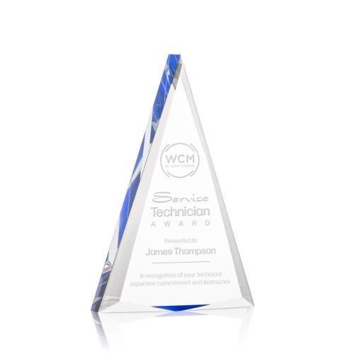 Awards and Trophies - Acrylic Awards - Shrewsbury Blue Pyramid Acrylic Award