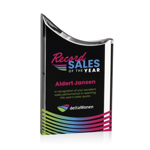 Awards and Trophies - Acrylic Awards - Chiswick Full Color Black Peaks Acrylic Award