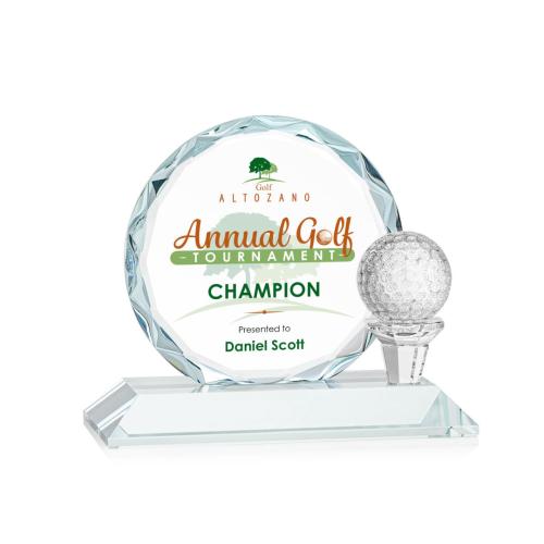 Awards and Trophies - Crystal Awards - Nashdene Full Color Clear Circle Crystal Award