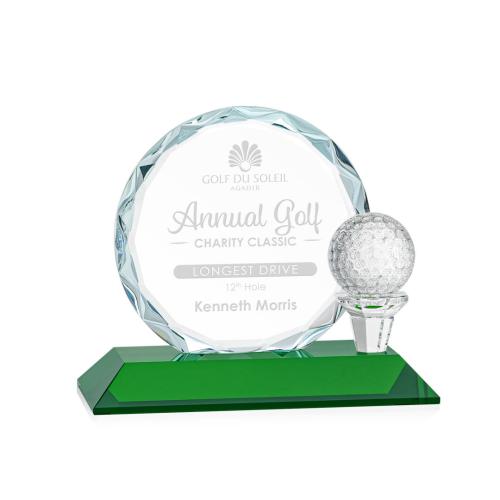 Awards and Trophies - Crystal Awards - Nashdene Green Circle Crystal Award