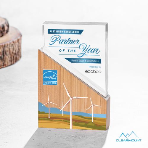 Awards and Trophies - Acrylic Awards - Rocheaux Full Color Rectangle Wood Award