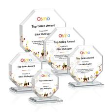 Leyland Full Color Starfire Polygon Crystal Award - Crystal Awards